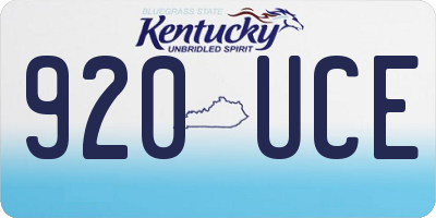 KY license plate 920UCE
