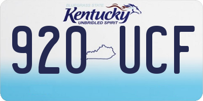 KY license plate 920UCF