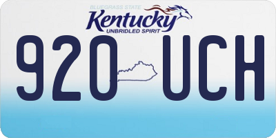 KY license plate 920UCH