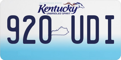 KY license plate 920UDI
