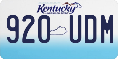 KY license plate 920UDM