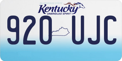 KY license plate 920UJC