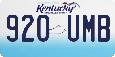 KY license plate 920UMB
