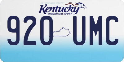KY license plate 920UMC