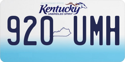 KY license plate 920UMH