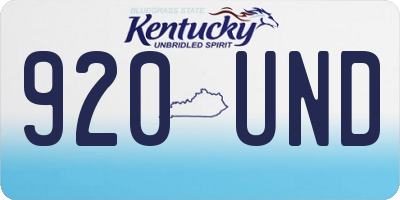 KY license plate 920UND