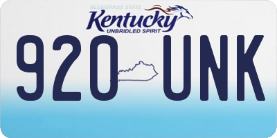 KY license plate 920UNK