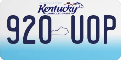 KY license plate 920UOP