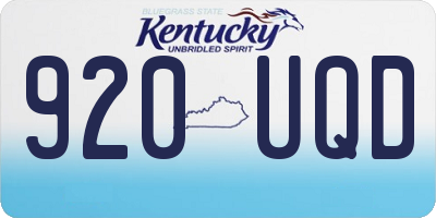 KY license plate 920UQD