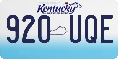 KY license plate 920UQE