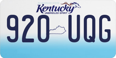 KY license plate 920UQG