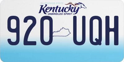 KY license plate 920UQH