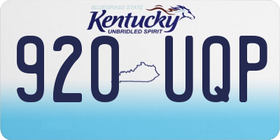 KY license plate 920UQP