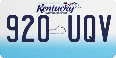 KY license plate 920UQV