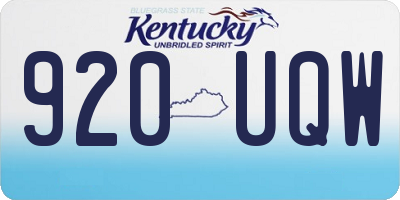 KY license plate 920UQW