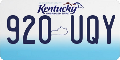 KY license plate 920UQY