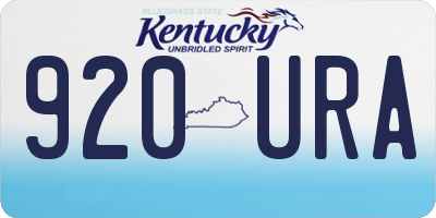 KY license plate 920URA