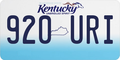 KY license plate 920URI