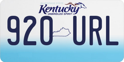 KY license plate 920URL