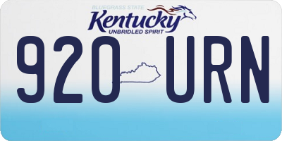 KY license plate 920URN