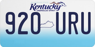 KY license plate 920URU