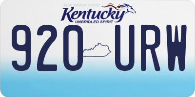 KY license plate 920URW