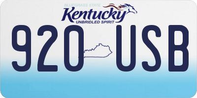 KY license plate 920USB