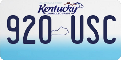 KY license plate 920USC