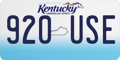 KY license plate 920USE