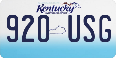 KY license plate 920USG