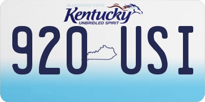 KY license plate 920USI