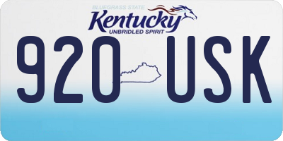 KY license plate 920USK