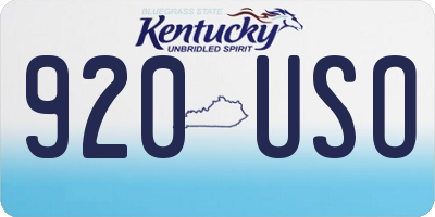 KY license plate 920USO