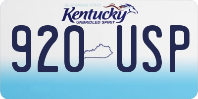 KY license plate 920USP