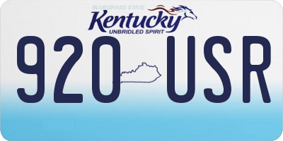 KY license plate 920USR