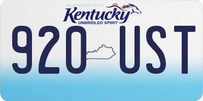 KY license plate 920UST