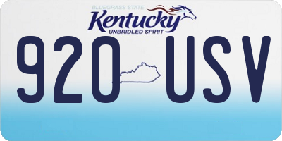 KY license plate 920USV
