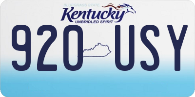 KY license plate 920USY