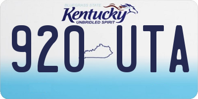 KY license plate 920UTA
