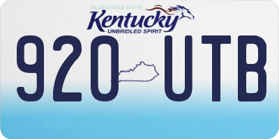 KY license plate 920UTB