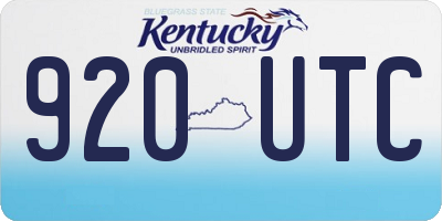 KY license plate 920UTC
