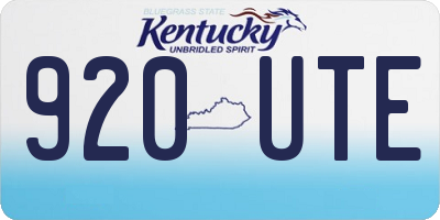 KY license plate 920UTE