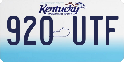 KY license plate 920UTF