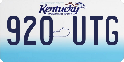KY license plate 920UTG