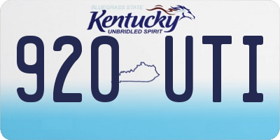 KY license plate 920UTI