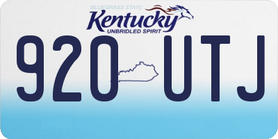 KY license plate 920UTJ