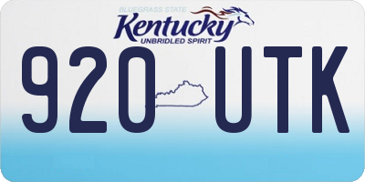KY license plate 920UTK