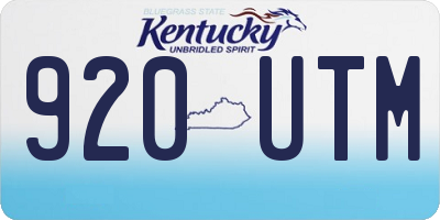 KY license plate 920UTM