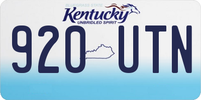 KY license plate 920UTN