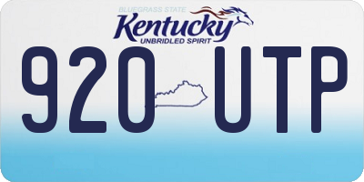 KY license plate 920UTP